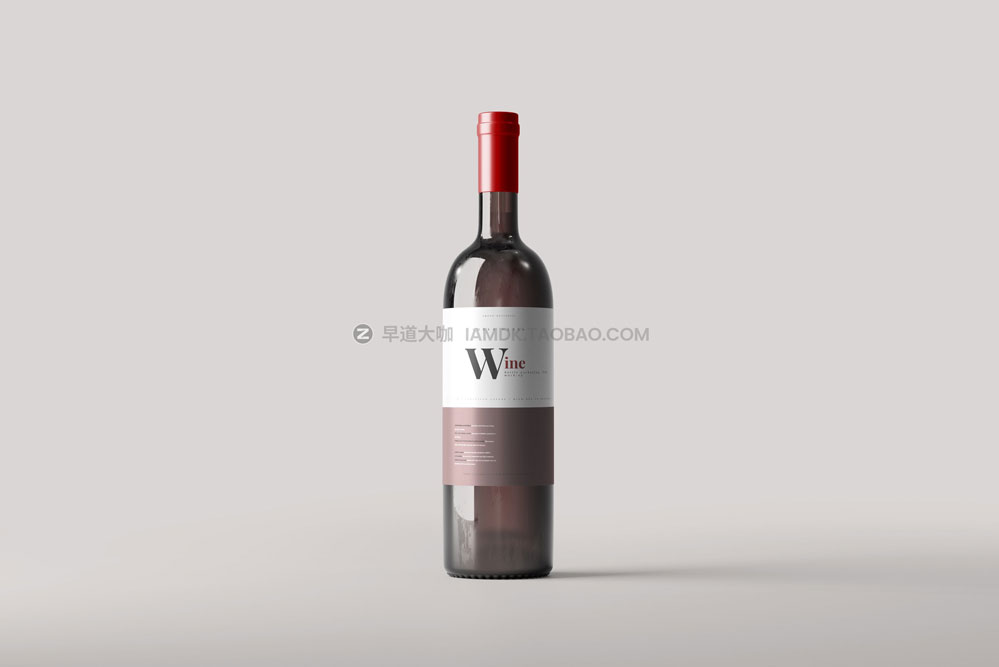 10款时尚琥珀色红酒玻璃瓶贴纸设计展示贴图样机psd模板 Wine Bottle Mockup_img_2