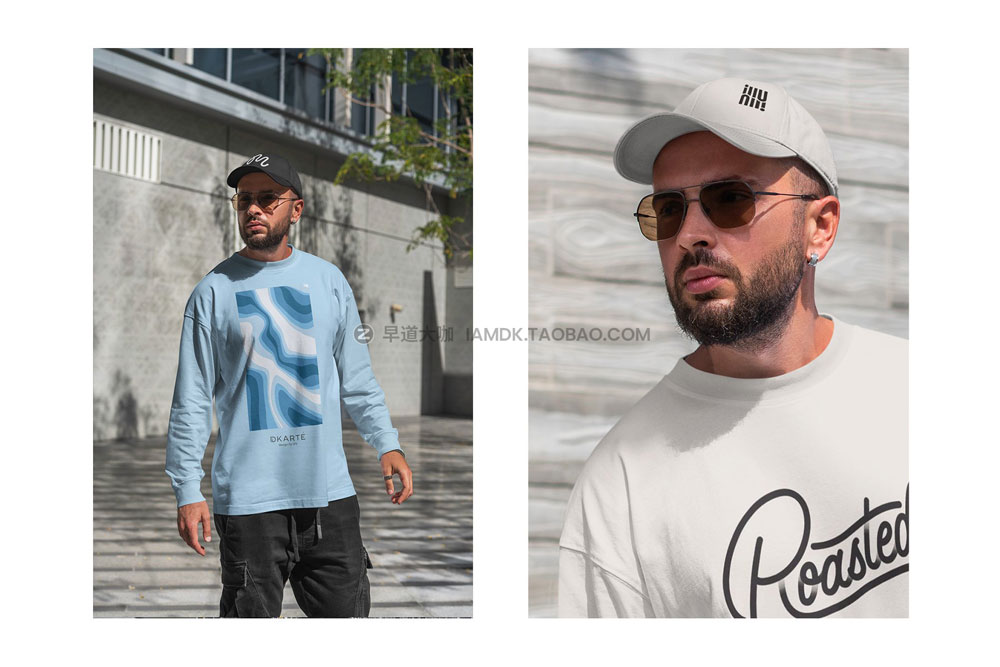 时尚男士运动衫卫衣棒球帽设计展示贴图样机模板素材 Sweatshirt & Cap Mockups_img_2