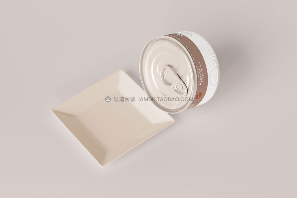 16款小型食品牛肉罐头金属罐外观设计展示贴图样机模板 Easy Open Small Aluminum Food Can Mockup_img_2