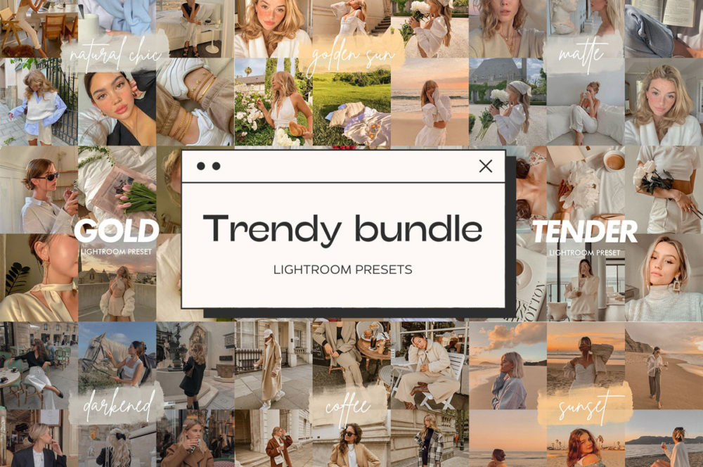 24套优雅旅行婚礼人物摄影照片调色lr预设模板素材套装 24 Trendy Lightroom Presets Bundle_img_2