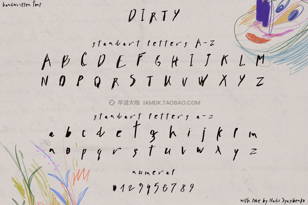 潮流潦草真实手写笔迹涂改艺术涂鸦英文字体设计素材 Dirty Handwritten Font_img_2