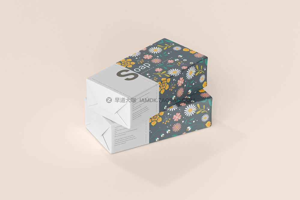 10款时尚肥皂香皂黄油包装纸设计展示贴图psd样机模板素材 Soap Packaging Mockups_img_2