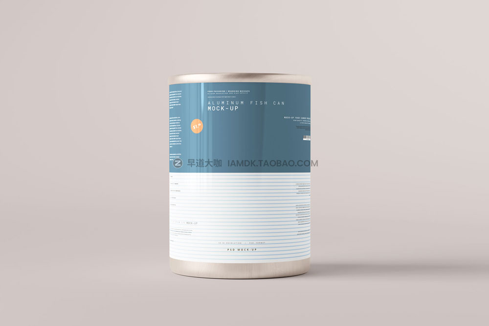 15款时尚食品罐头金属易拉罐贴纸设计展示贴图psd样机模板 Easy Open Large Food Can Mockup_img_2