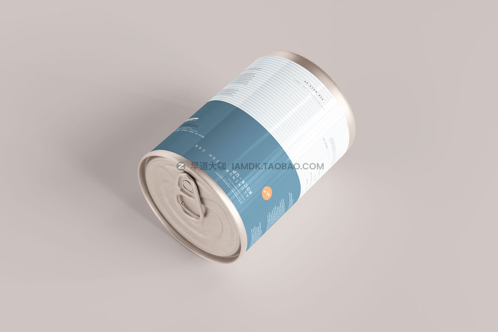 15款时尚食品罐头金属易拉罐贴纸设计展示贴图psd样机模板 Easy Open Large Food Can Mockup_img_2