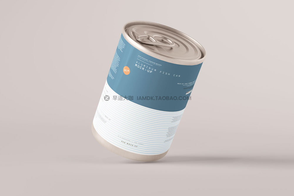 15款时尚食品罐头金属易拉罐贴纸设计展示贴图psd样机模板 Easy Open Large Food Can Mockup_img_2