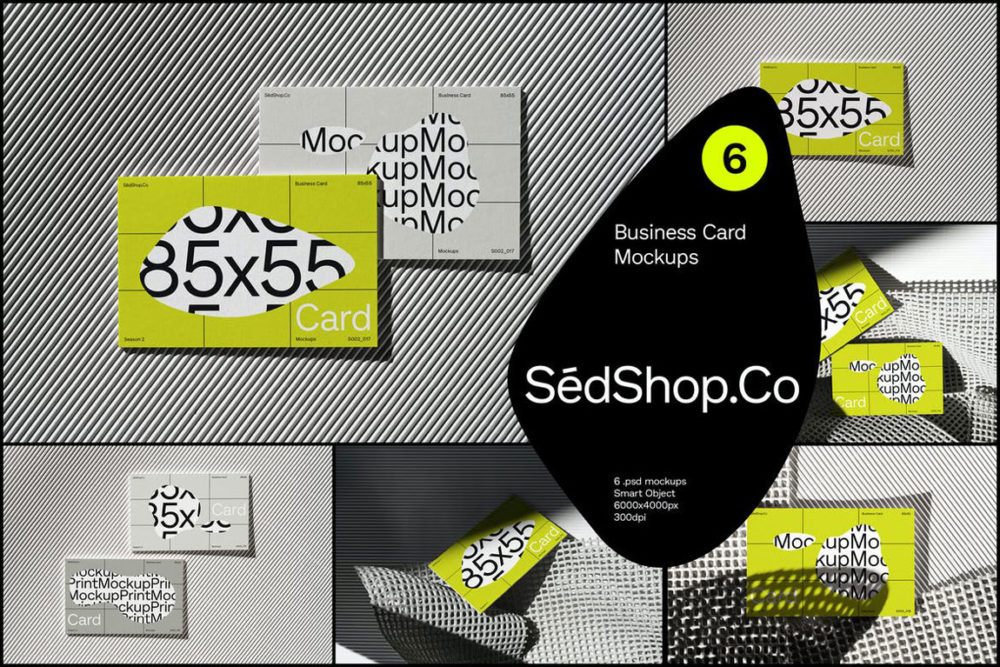 简约商务名片卡片设计展示效果图psd样机模板素材 Business Card Mockup Pack_img_2