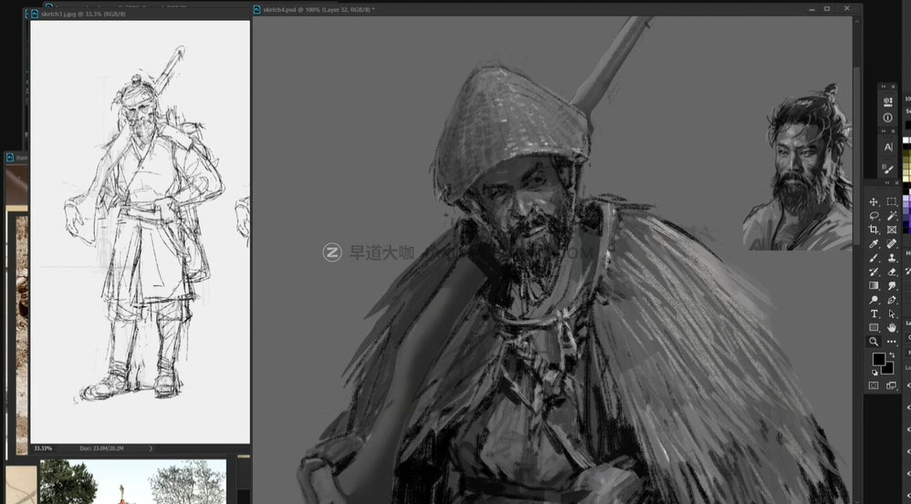 PS教程 如何用Adobe Photoshop绘画逼真3a视频游戏人物角色 Coloso - Realistic Character Design By Hyoungtaek_img_2