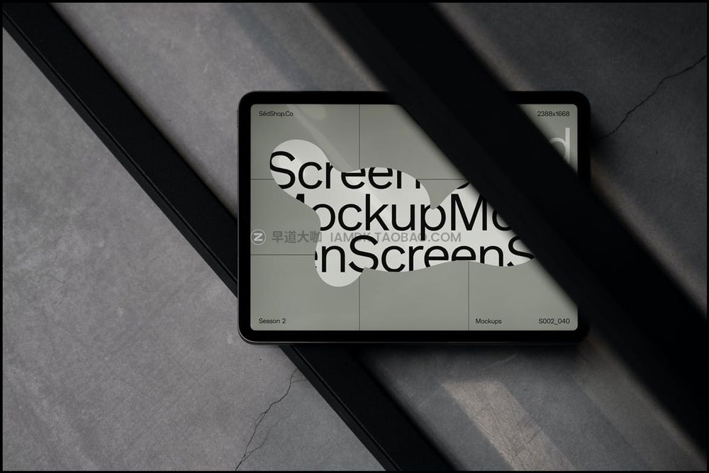 9款时尚名片信纸iPad平板MacBook Pro笔记本电脑贴图样机模板 Concrete Minimal Branding Mockups_img_2