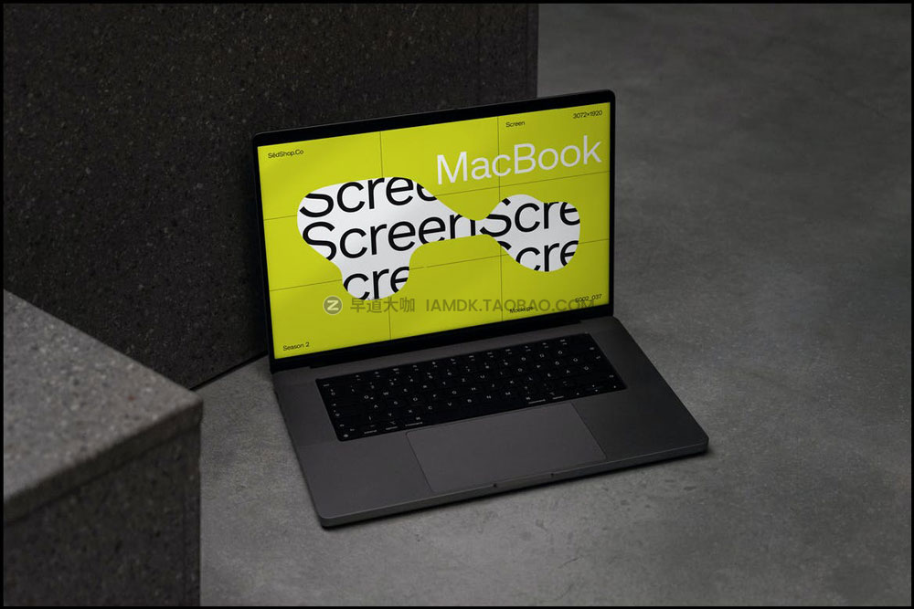 9款时尚名片信纸iPad平板MacBook Pro笔记本电脑贴图样机模板 Concrete Minimal Branding Mockups_img_2