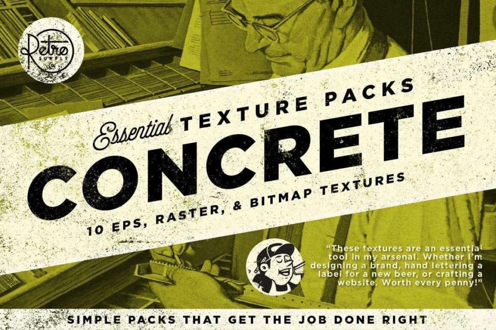 做旧磨损破裂地面混泥土粗糙纹理底纹背景图片设计素材 Concrete Textures Pack for Photoshop_img_2