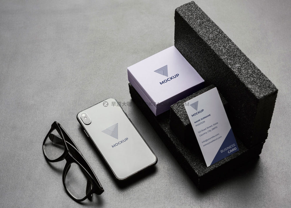 24款文艺大理石质感品牌vi设计标志logo名片卡片信封贴图psd样机模板素材 Literary Texture Brand Logo Mockup_img_2