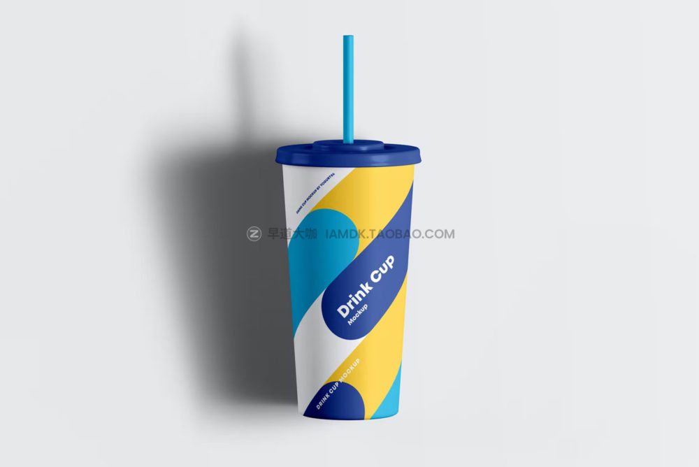 8款逼真一次性外卖吸管纸杯设计展示贴图psd样机模板 Drink Cup Mock-up_img_2