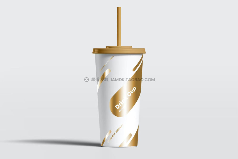 8款逼真一次性外卖吸管纸杯设计展示贴图psd样机模板 Drink Cup Mock-up_img_2