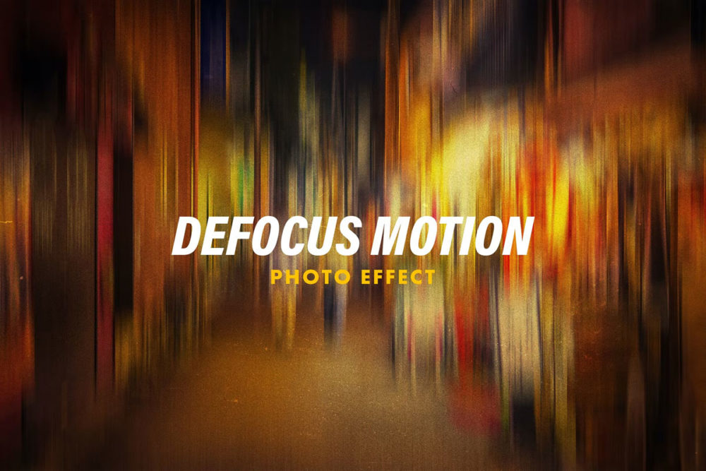 潮流故障动感模糊磨砂效果照片修图特效psd样机素材 Defocus Motion Photo Effect_img_2