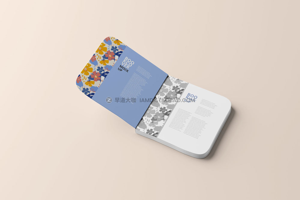 15款方形圆角带书签精装书籍画册设计展示贴图psd样机模板 Square Rounded Corner Book Mockup_img_2