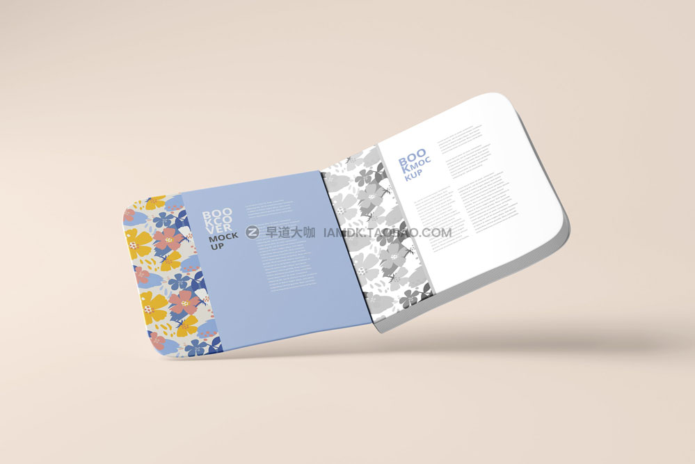 15款方形圆角带书签精装书籍画册设计展示贴图psd样机模板 Square Rounded Corner Book Mockup_img_2