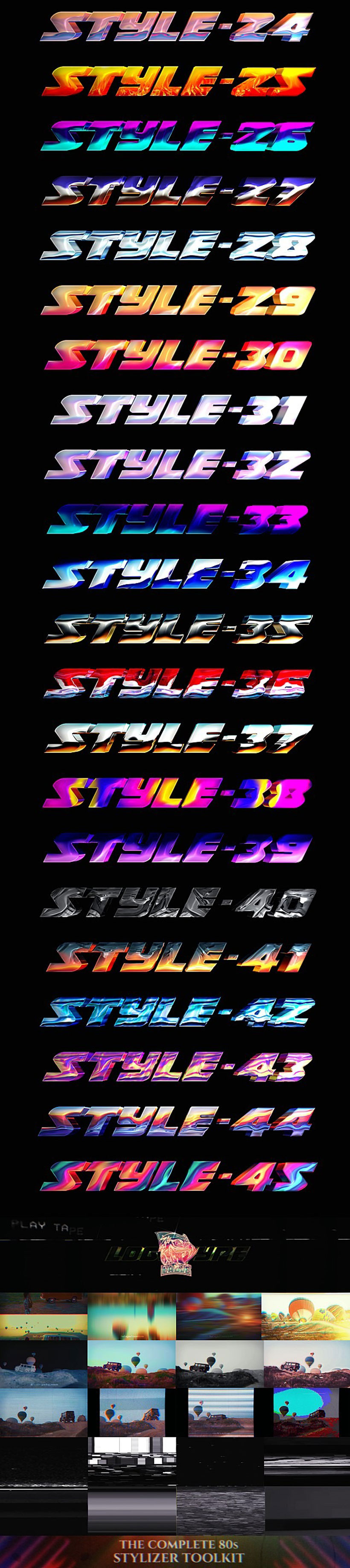 AE模板 80年代复古蒸汽波赛博朋克风预告片标题logo演示动画 The Complete 80s Stylizer Toolkit_img_2