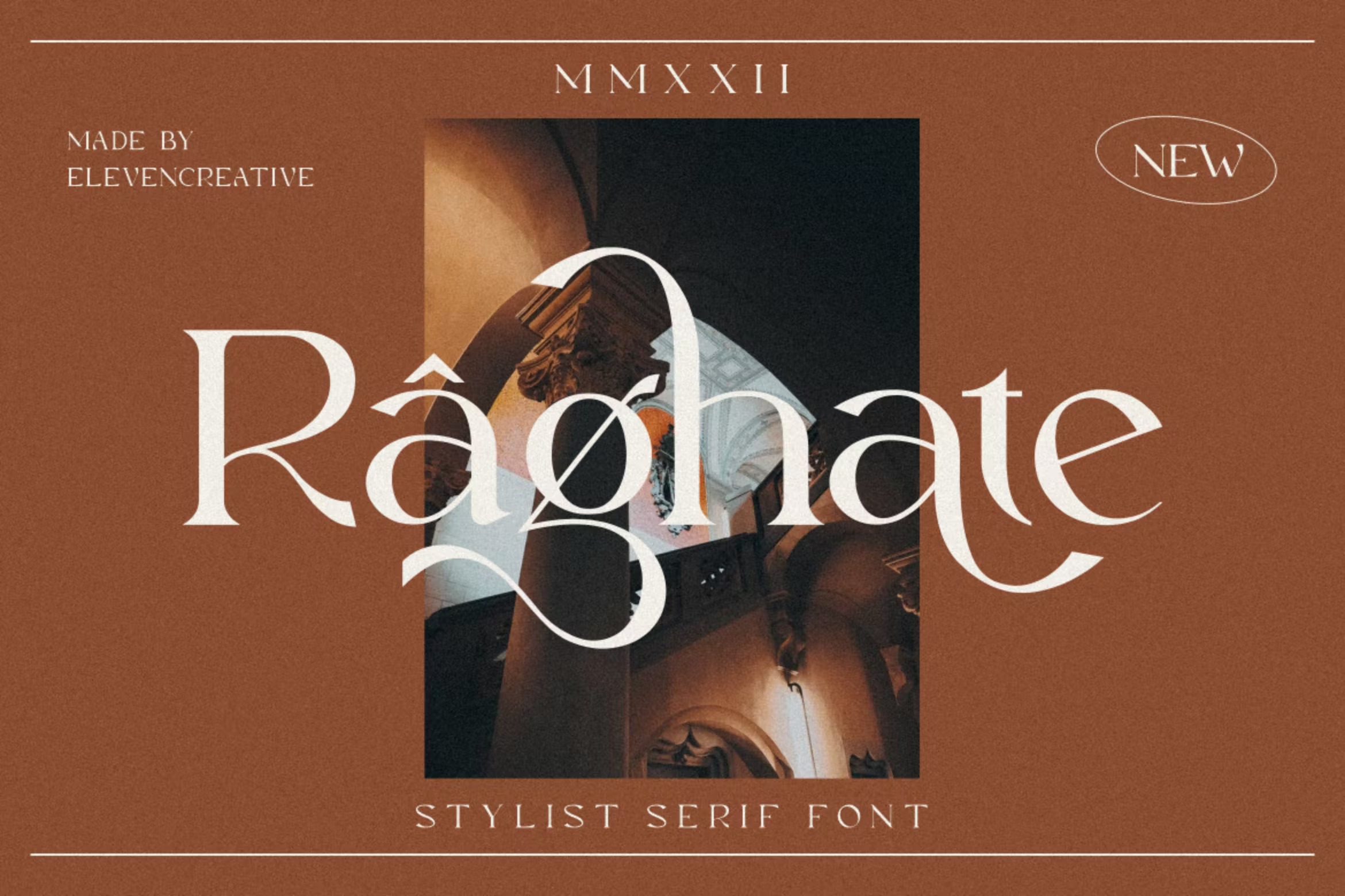 时尚优雅品牌婚礼徽标logo设计衬线英文字体 Raghate Serif New Font_img_2