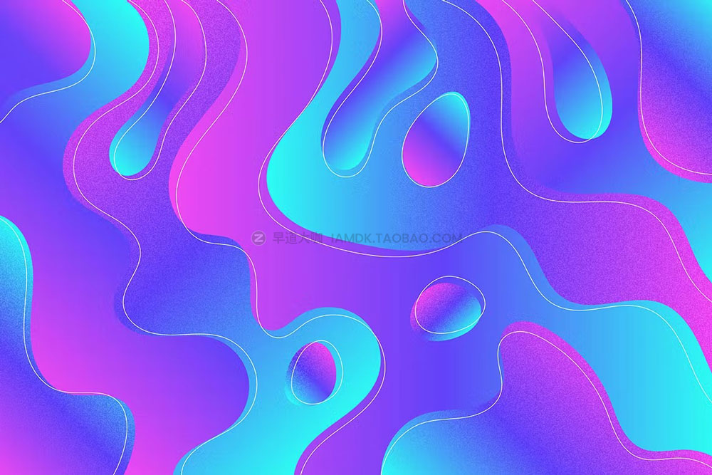 时尚多彩颗粒噪点抽象扭曲液体渐变海报背景底纹ai设计素材 Noisy Liquid Gradient Backgrounds_img_2