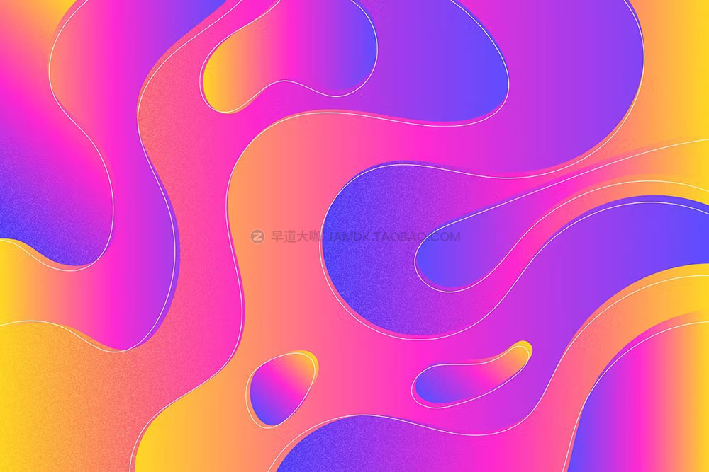 时尚多彩颗粒噪点抽象扭曲液体渐变海报背景底纹ai设计素材 Noisy Liquid Gradient Backgrounds_img_2