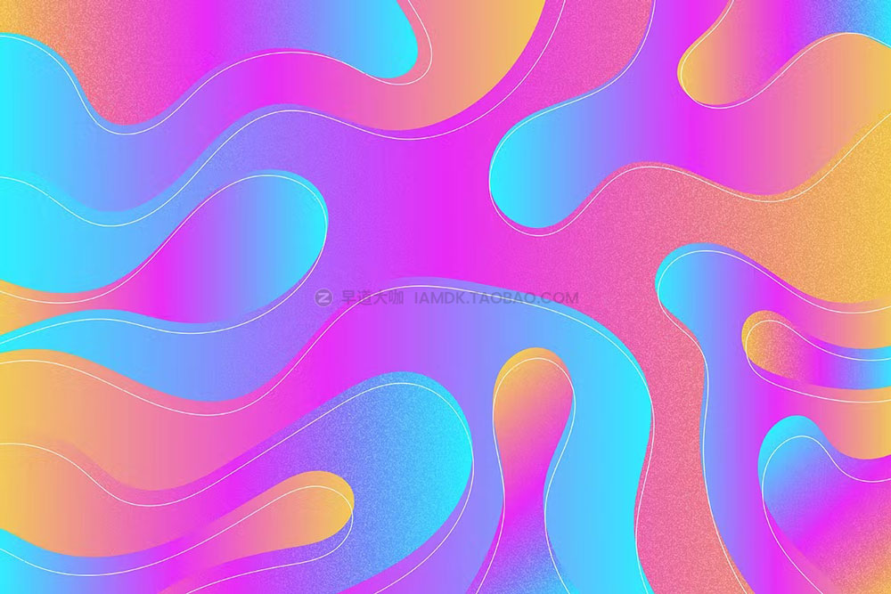 时尚多彩颗粒噪点抽象扭曲液体渐变海报背景底纹ai设计素材 Noisy Liquid Gradient Backgrounds_img_2