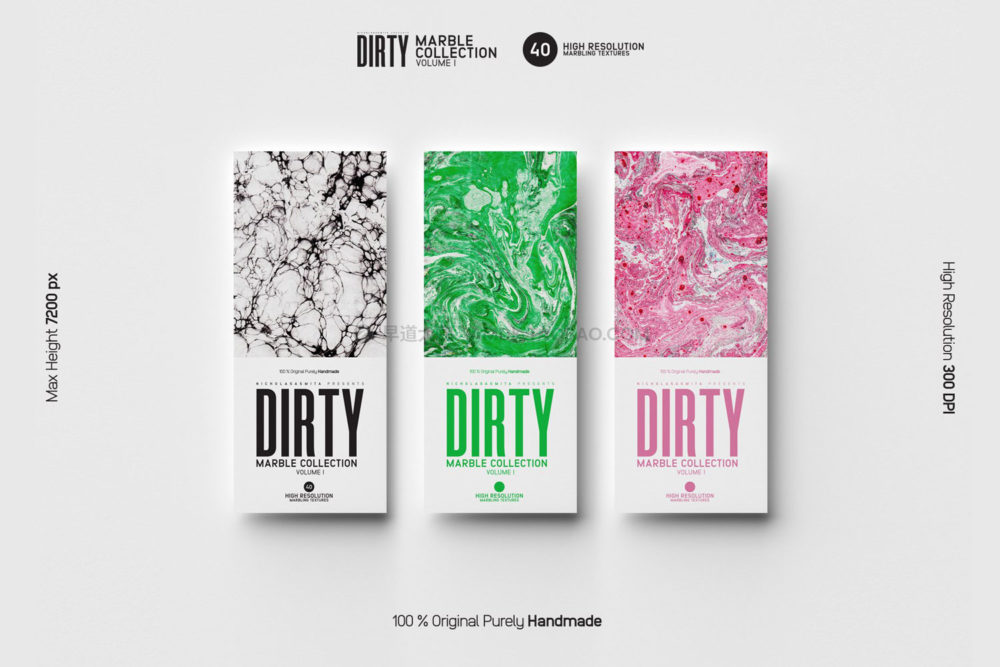 40款抽象大理石油漆底纹海报专辑封面设计背景图片素材 Dirty Marble Collection Volume I_img_2