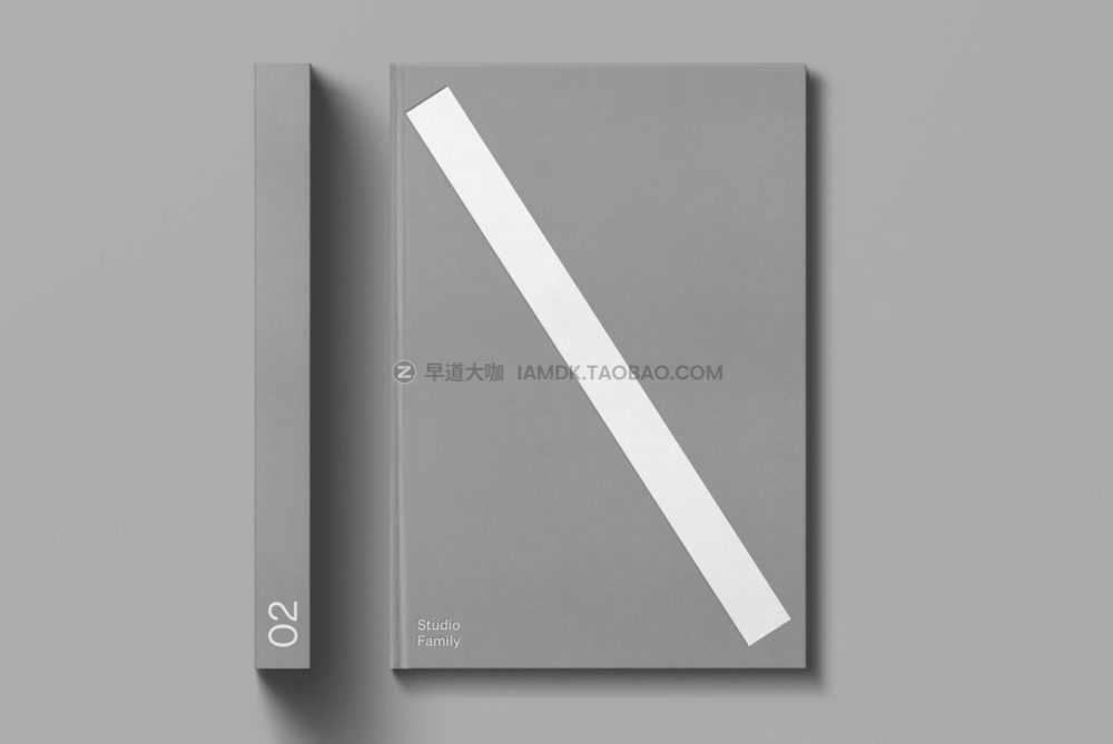 高级硬纸板精装书画册封面设计展示贴图psd样机模板 Book 02 Standard Mockup_img_2