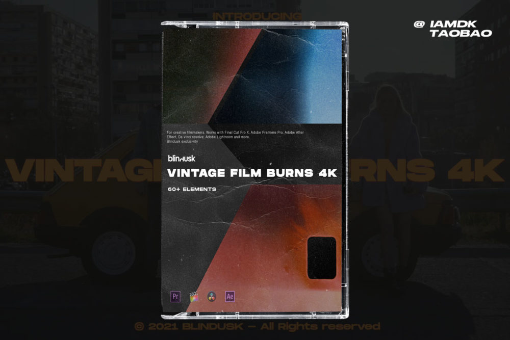 61款复古老式电影胶片灼烧效果叠加动态4K视频素材  Blindusk - VINTAGE FILM BURNS_img_2