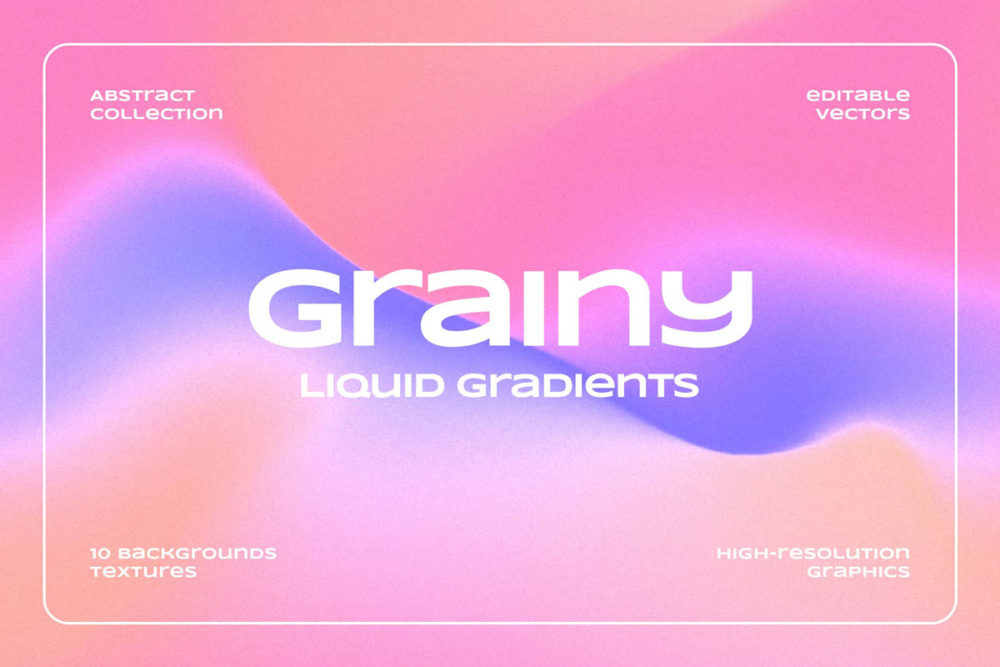 抽象渐变噪点模糊纹理底纹海报封面设计背景图片素材 Grainy Liquid Gradient Backgrounds_img_2