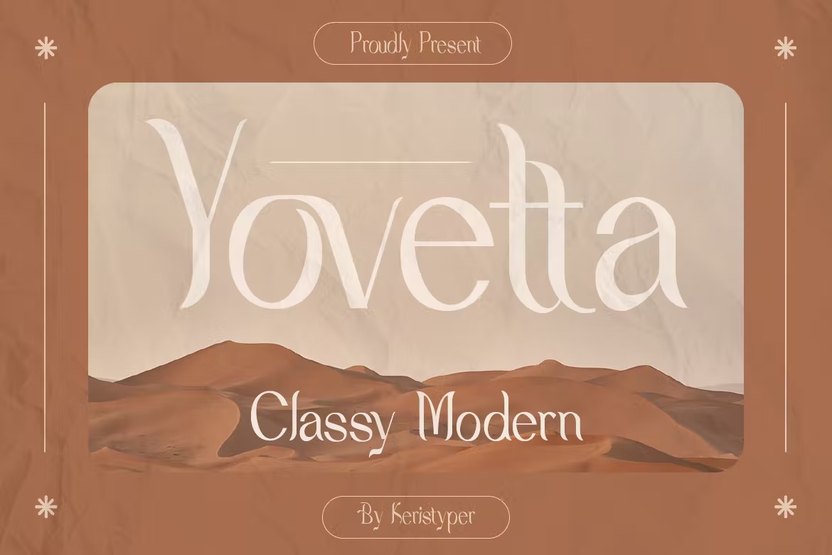 时尚优雅标题品牌标志设计无衬线英文字体 Yovetta Font_img_2