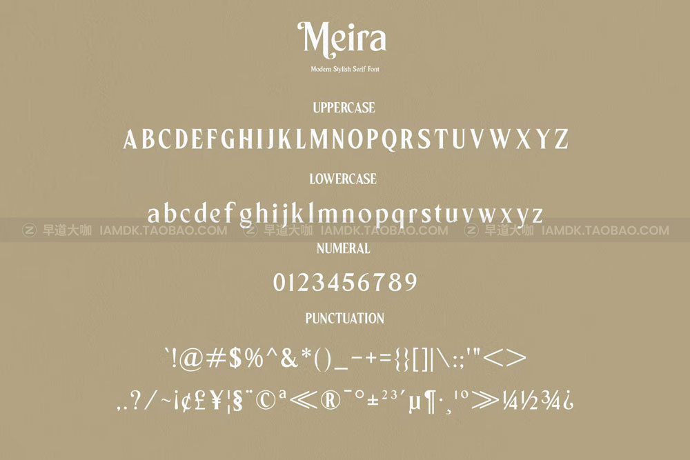 现代优雅品牌海报邀请函设计衬线英文字体 Meira Font_img_2