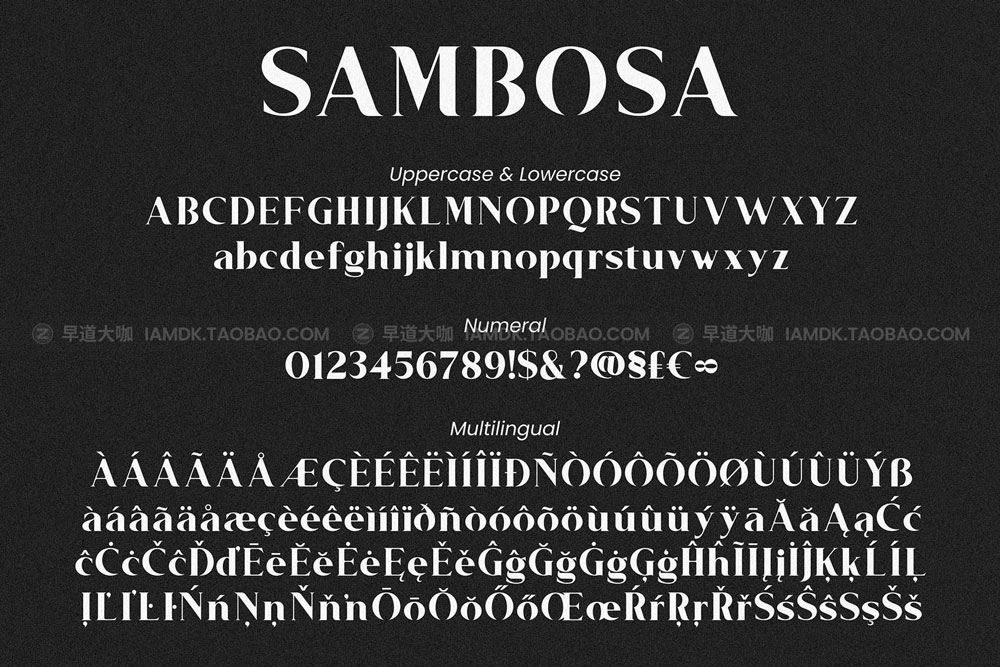 时尚杂志婚礼请柬徽标logo设计衬线英文字体 Sambosa - Modern Serif Font_img_2