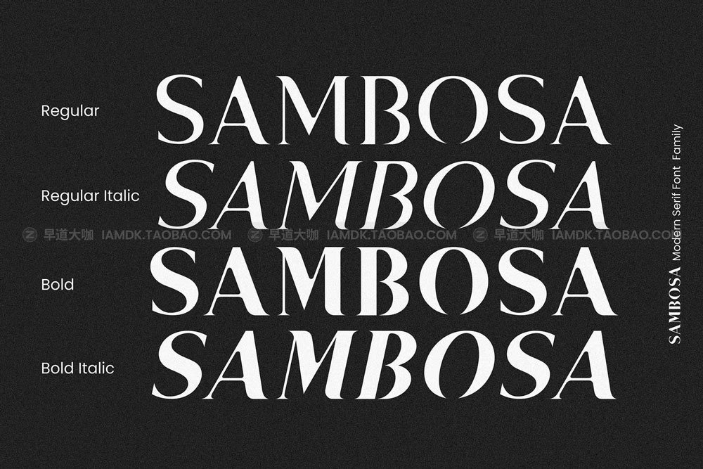 时尚杂志婚礼请柬徽标logo设计衬线英文字体 Sambosa - Modern Serif Font_img_2