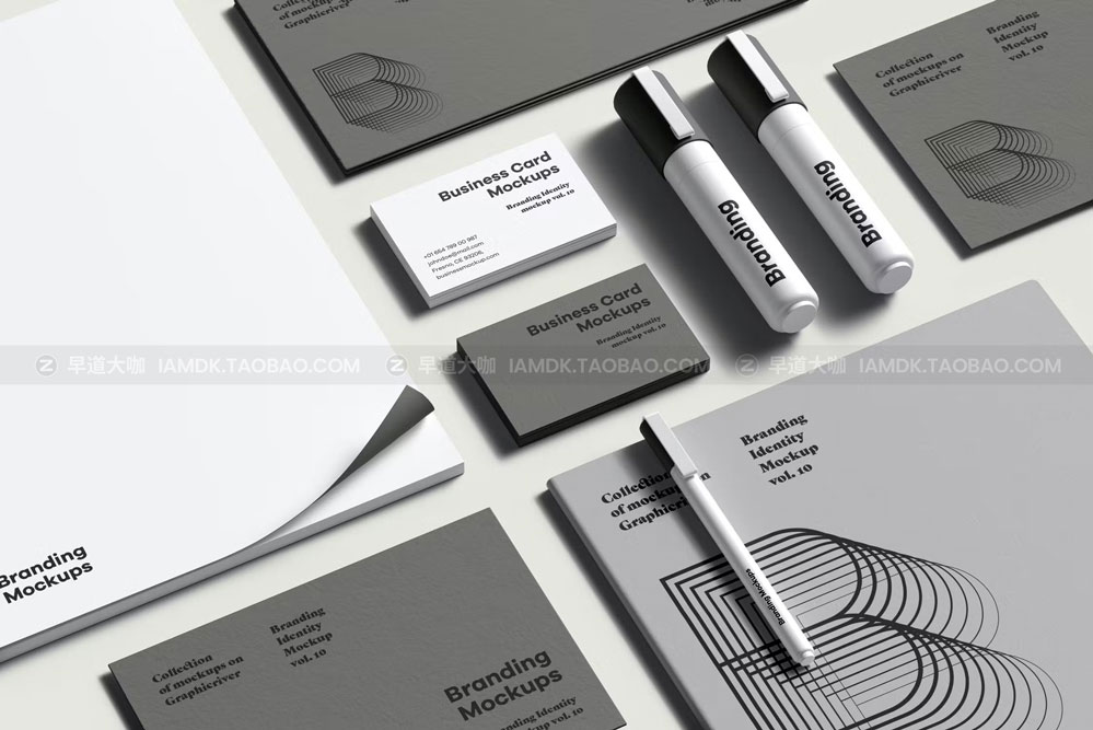 高级信封信纸名片文具品牌vi应用设计作品贴图ps样机模板 Branding Identity Mock-up 10_img_2