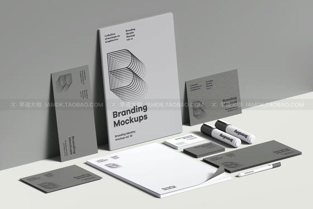 高级信封信纸名片文具品牌vi应用设计作品贴图ps样机模板 Branding Identity Mock-up 10_img_2