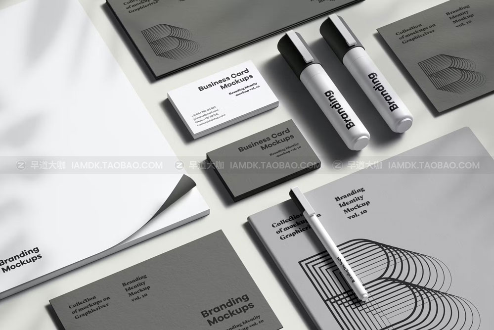 高级信封信纸名片文具品牌vi应用设计作品贴图ps样机模板 Branding Identity Mock-up 10_img_2