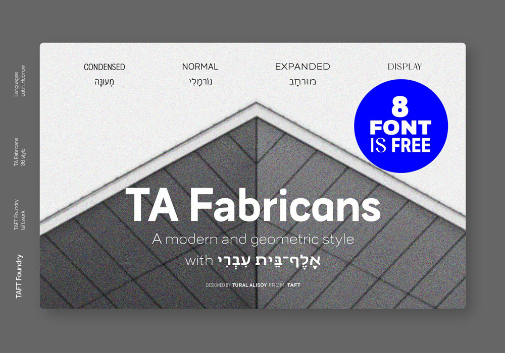 36款现代优雅西亚希伯来风品牌标题logo设计英文字体安装包 TA Fabricans Font Family_img_2