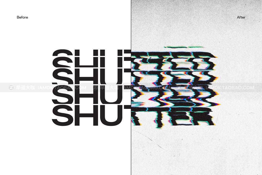 潮流故障扭曲失真毛刺效果文本标题logo处理特效ps滤镜样机模板 Divided.Co – Shutter_img_2