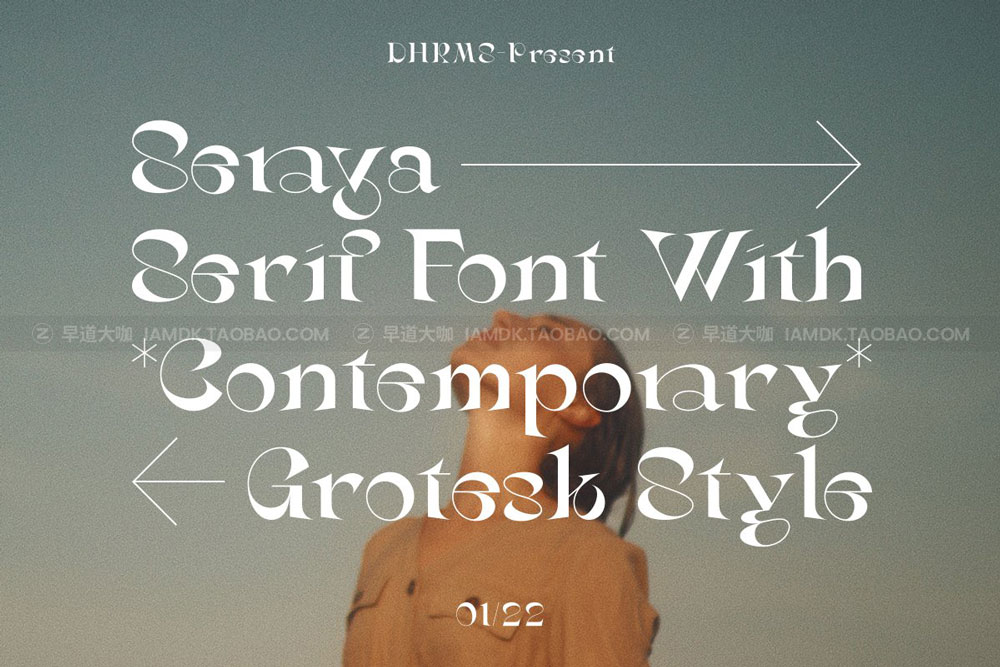 现代优雅经典锋利酸性杂志标题logo设计衬线英文字体安装包 Seraya - Contemporary Serif Font_img_2