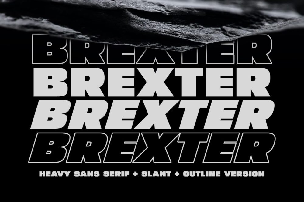 现代力量感粗体标题徽标logo设计无衬线英文字体安装包 Brexter - Heavy Sans Serif_img_2