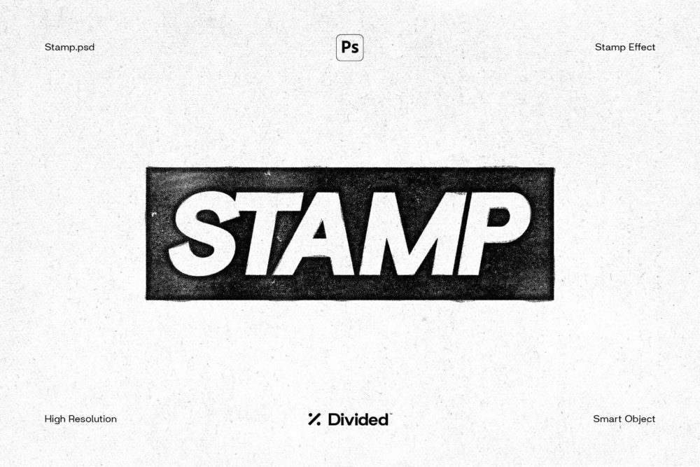 做旧杂点颗粒印章效果徽标logo展示特效psd样机模板素材 Divided.Co – Stamp_img_2