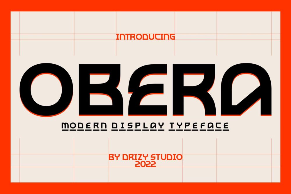 现代科幻海报标题徽标logo设计粗体衬线英文字体素材 Obera Font_img_2