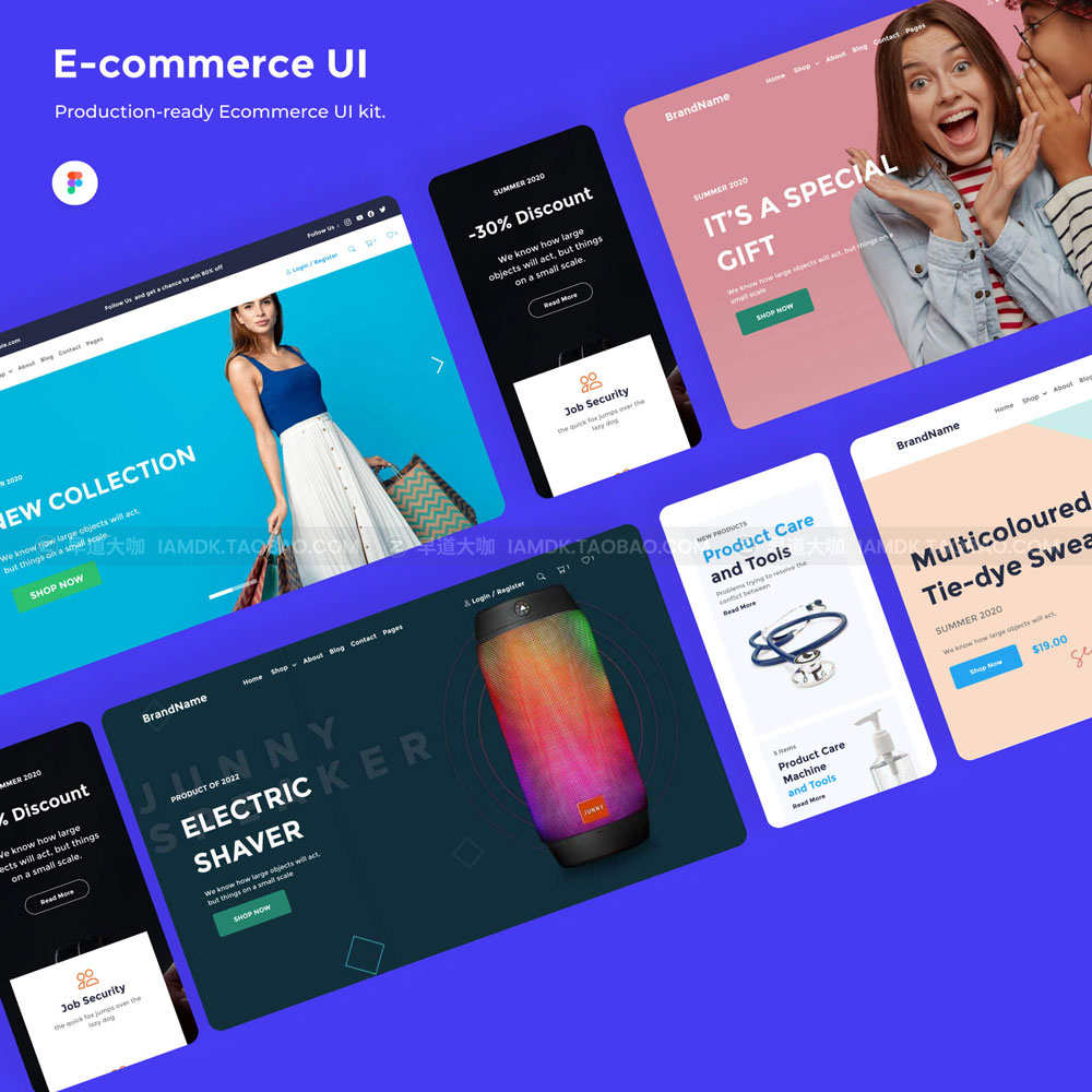 多功能电子商城网站web界面设计ui套件figma模板素材包 E-commerce UI - Figma Ecommerce UI Kit_img_2