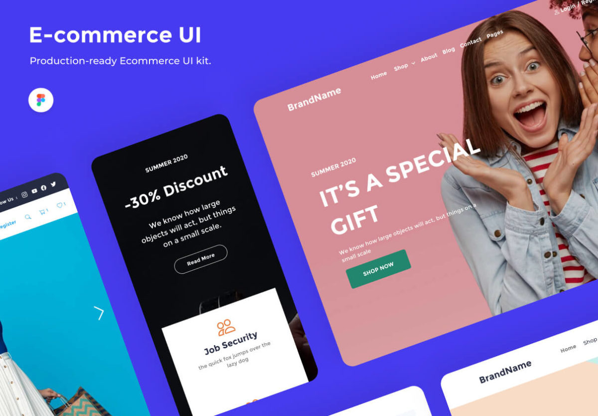 多功能电子商城网站web界面设计ui套件figma模板素材包 E-commerce UI - Figma Ecommerce UI Kit_img_3