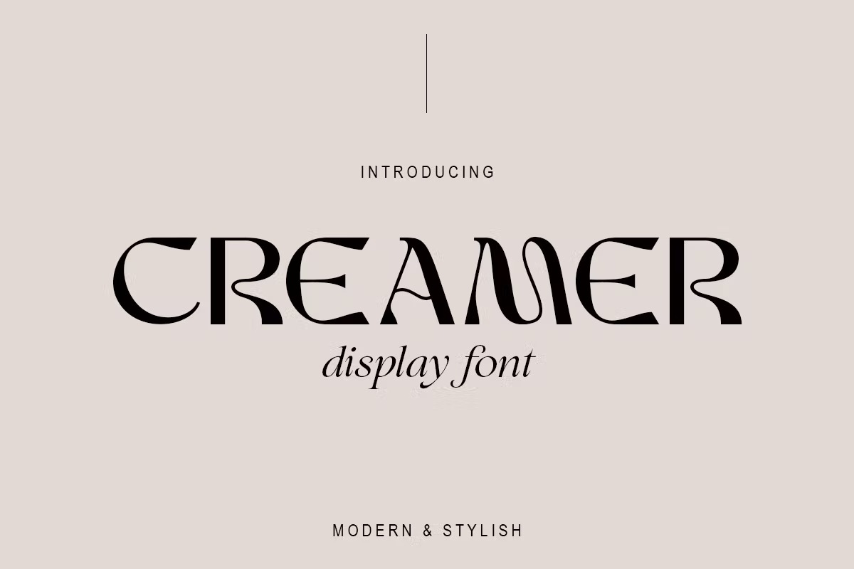 现代时尚海报插图徽章设计衬线英文字体 Creamer  Display Font_img_2