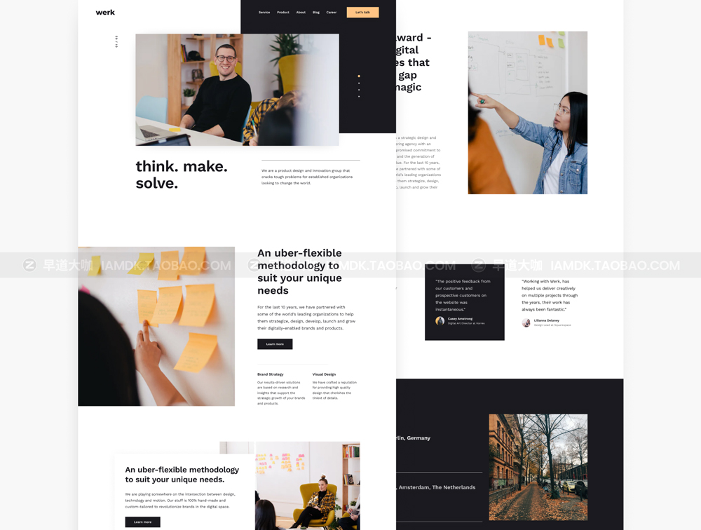 现代设计工作室网站界面设计web ui套件素材 Werk UI Kit - 110 modern website layouts_img_2