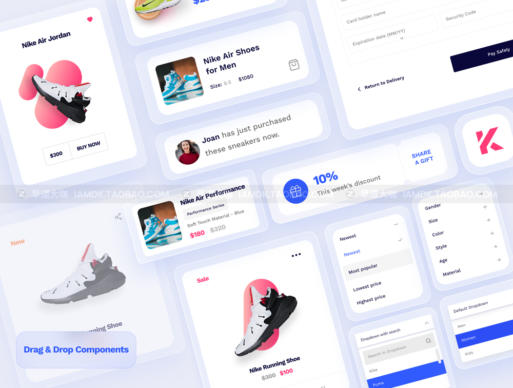 响应式H5电商app界面设计自适应web用户界面设计模板下载 Kicks E-Commerce UI Kit_img_2