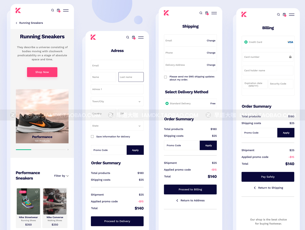 响应式H5电商app界面设计自适应web用户界面设计模板下载 Kicks E-Commerce UI Kit_img_2