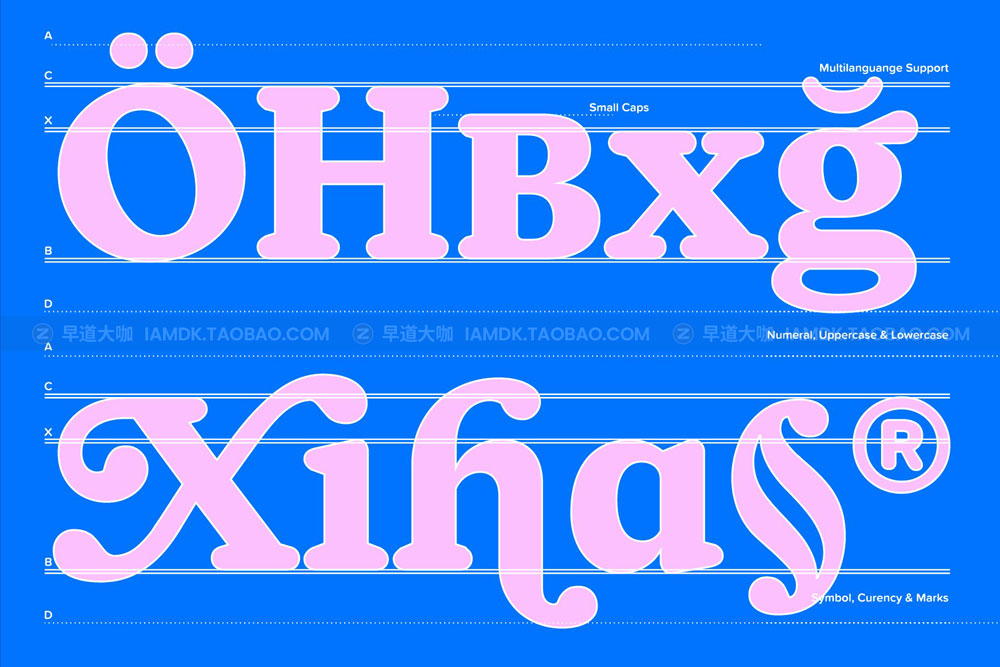 经典复古Cooper风格趣味卡通幽默实验衬线英文字体家族素材包 Naiche Font Family_img_2