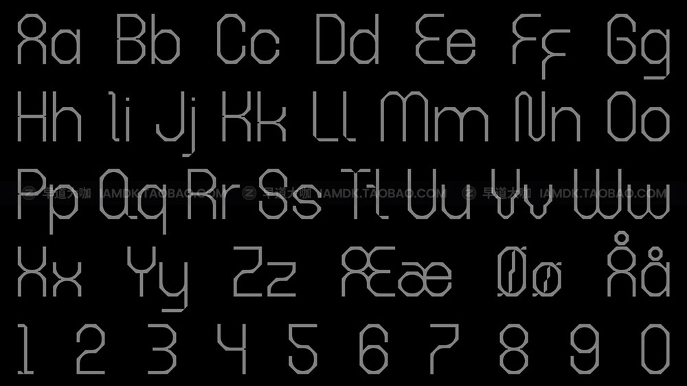 机能未来复古酸性潮流先锋工业风赛博朋克个性PS无衬线英文字体 Geometrisk Font Family_img_2